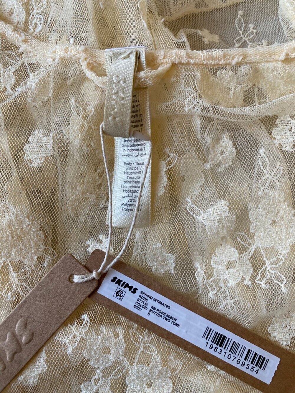 SKIMS NWT | Spring Intimates Robe in Butter Two Tone - Picture 12 of 12